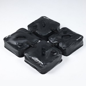 Aoodor Umbrella Weight Bag 4-Piece Set - Water Fillable, Durable 250D PVC Fabric, Sturdy Connection - Black - 1 of 4