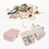 Unique Bargains Travel Small Portable PU Leather Storage Display Holder Jewelry Box for Women's Girls' Gifts - 2 of 4