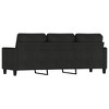 vidaXL Contemporary 3-Seater Sofa in Black - Comfortable Fabric Upholstery with Sturdy Metal Frame - 4 of 4