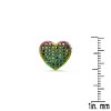 Steeltime Ladies brass heart shaped simulated diamonds stud earrings. Color Options: White, Gold, Multi - 3 of 4