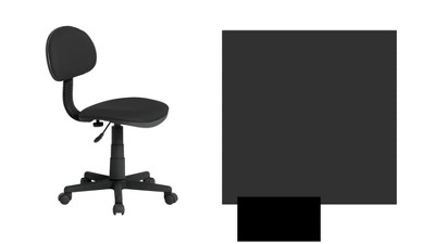 ErgoComfort Armless Black Swivel Task Chair with Pneumatic Height Adjustment