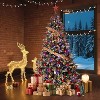 Acekool 6FT Snow Flocked Prelit Tree, Norway Spruce Look, Warm White Lights, Artificial Full Tree with Gloves & Sturdy Stand, Green - 4 of 4
