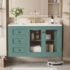 TiramisuBest 36in Wall Mounted Bathroom Vanity with Ceramic Sink, Modular Sectional Sofa with Storage, Sideboard Buffet Style Design for Liv - 2 of 4