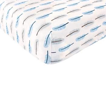 Touched by Nature Baby Boy Organic Cotton Crib Sheet, Feather, One Size