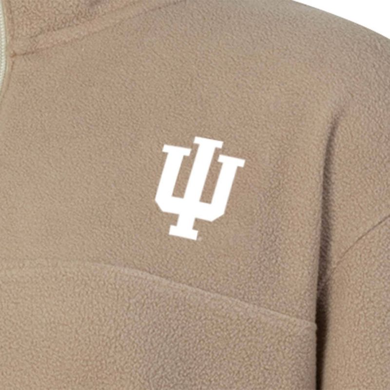 NCAA Indiana Hoosiers Women&#39;s 1/4 Zip Sand Fleece Sweatshirt, 3 of 4