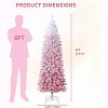 Snow Flocked Pencil Christmas Tree, Slim Artificial Christmas Tree with Sturdy Metal Stand, Skinny Xmas Tree Holiday Decoration for Home Office Dedor - 2 of 4