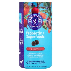 NaturVet Probiotics + Superfoods, Digestive, For Dogs, 90 Soft Chews, 6.9 oz (198 g) - 1 of 4