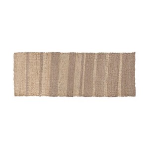 Storied Home Hand-Woven Seagrass and Corn Husk Floor Runner with Stripes - 1 of 4