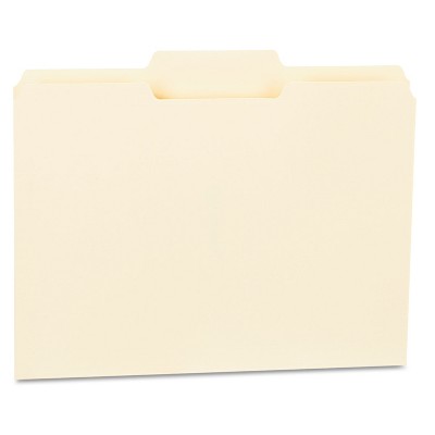 UNIVERSAL File Folders 1/3 Cut Second Position One-Ply Top Tab Letter Manila 100/Box 12122