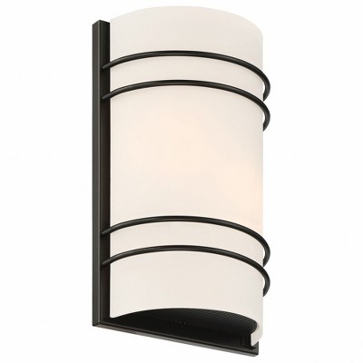Matte Black Outdoor Dimmable Cylinder LED Wall Sconce