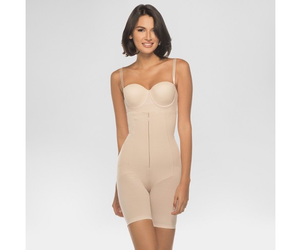 Annette Women's Faja Extra Firm Control High Waisted Mid-Thigh Shaper with Invisible Zipper - Biege XS