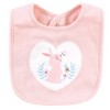 Hudson Baby Infant Girl Cotton Bibs, Sweet Bunny, One Size - 2 of 4