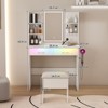 FONTOI Make Up Vanity Desk with Mirror&Chair, Dressing Table with Storage Drawers for Bedroom, White, 15.75"*53.94"*35.43" - 3 of 4