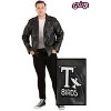 HalloweenCostumes.com Grease Adult T-Birds Embroidered Jacket Costume Mens, Black 50's Pleather Biker Jacket. - 4 of 4