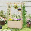 Tangkula 2PCS Wooden Raised Garden Bed/ Lattice Trellises Hanging Roof Drainage Outdoor - 4 of 4