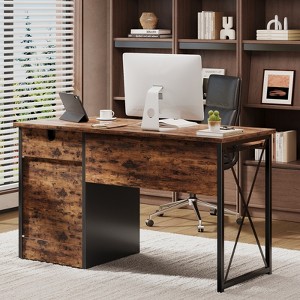 Bestier 48'' Computer Desk with Keyboard Tray & Drawer, Executive Desk with Open Shelves, Home Office Desk for Small Places & Bedroom - 1 of 4