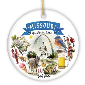 Artistic Missouri State Themes and Landmarks Christmas Ornament| OrnamentallyYou - 1 of 4