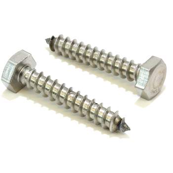 Bolt Dropper No. 1/4" x 1-1/2" Stainless Hex Head Lag Bolt Screws for Wood, 25 Pack