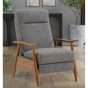 Chic Crate-Modern Push Back Recliner Chair Lounges – Tustinwood Performance Fabric Upholstered Ashen Grey - 1 of 4
