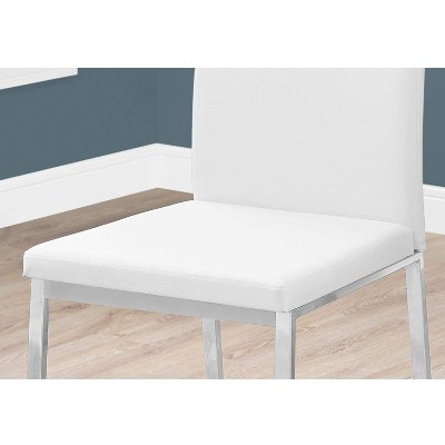 Modern Elegance White Faux Leather Parsons Side Chair with Chrome Legs