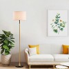 DOMETOUR Matte Black+Gold Industrial Floor Lamp for Living Room/Bedroom/Office, Beige Shade, Tall Standing Lamp (Bulb Not Included) - 2 of 4