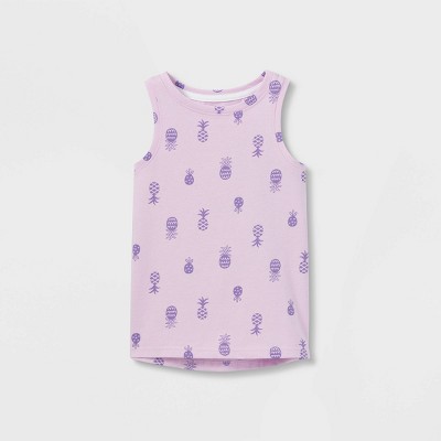 Toddler Girls' Pineapple Tank Top - Cat & Jack™ Light Violet