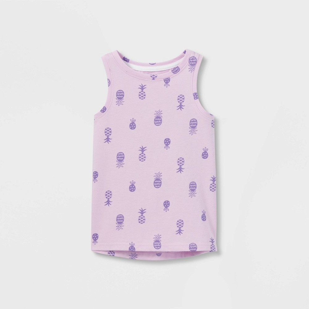 Toddler Girls' Pineapple Tank Top - Cat & Jack Light Violet 4T