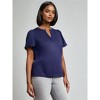 Jones New York Plus Split Neck Flutter Sleeve Top - 2 of 3