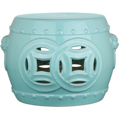 Mei Double Coin Garden Stool - Indoor/Outdoor - ACS4534 - Blue - Safavieh
