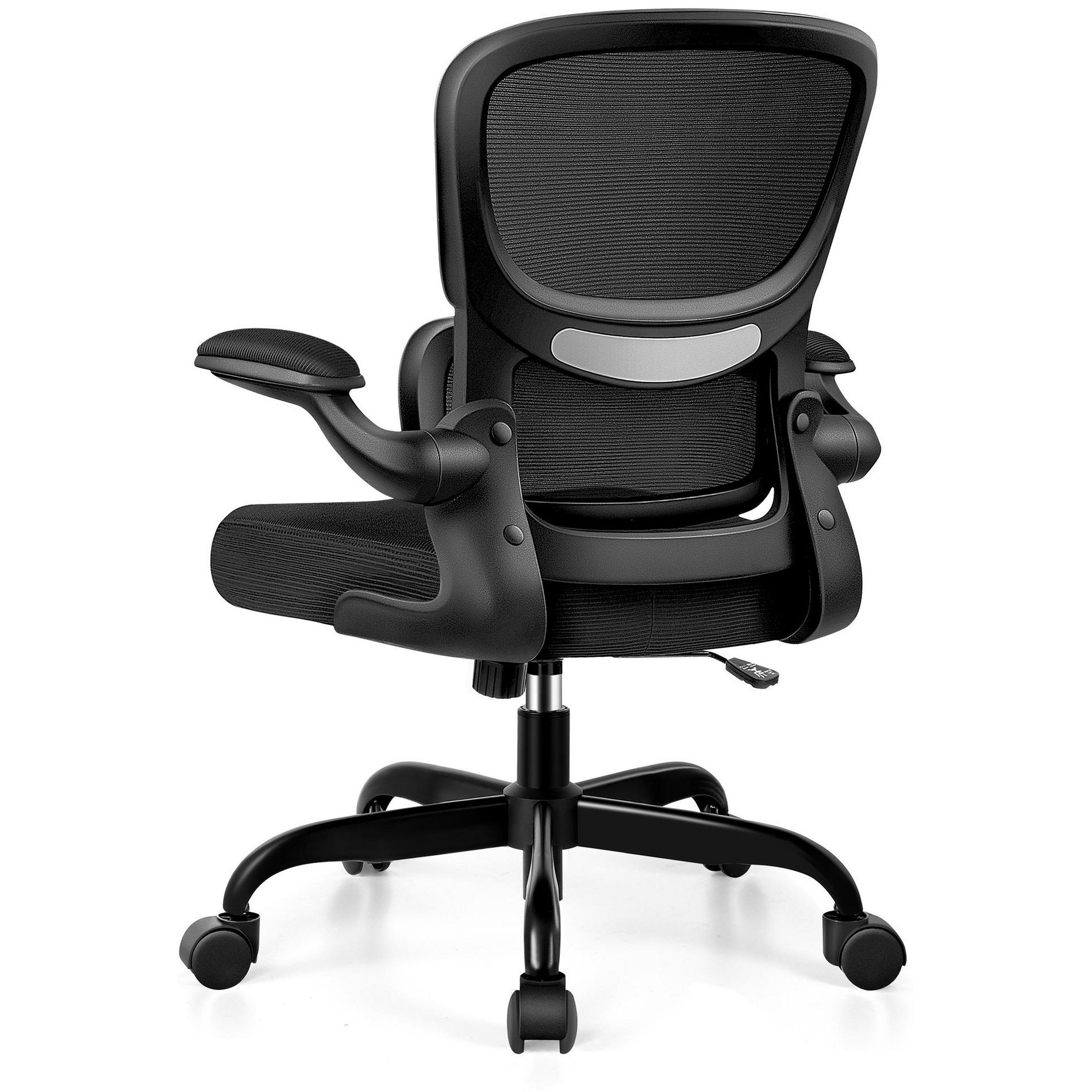 KERDOM Breathable Mesh Comfy Chair with Lumbar Support, with Flip-up Armrests, Gaming Chair for Home Office