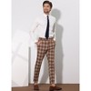 Lars Amadeus Men's Casual Slim Fit Flat Front Skinny Plaid Dress Pants - 4 of 4