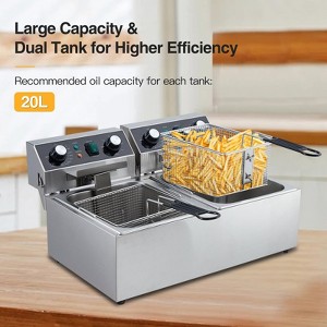 Electric Deep Fryer ,Stainless Steel Commercial Single Fryer, Countertop Kitchen Frying Machine w/Temperature Control, French Fries Donuts - 1 of 4