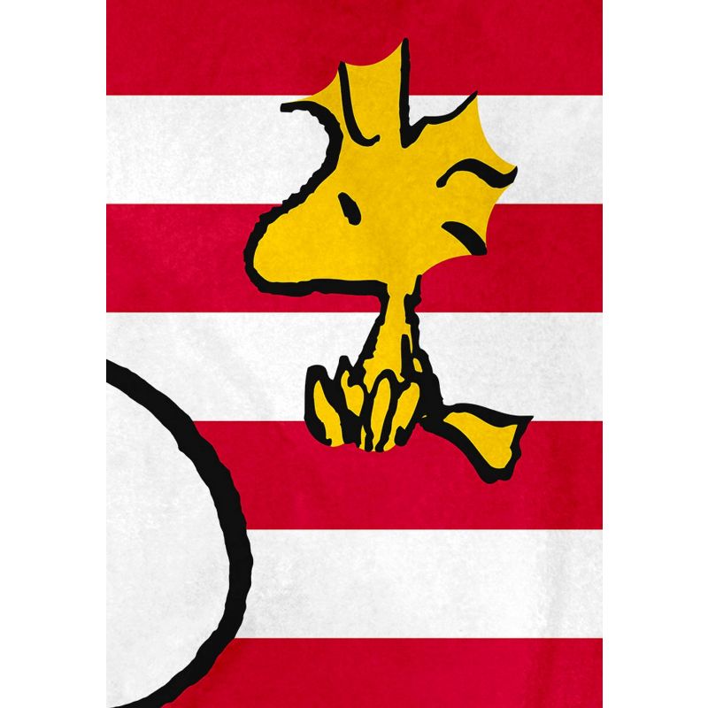 Peanuts Joe Cool Snoopy Woodstock Flag Plush Fleece Throw Blanket Wall Scroll Multicoloured, 3 of 4