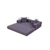 Foldable Corduroy Sleeper Sofa Bed with Square Pillow, Fixed-Shape Frame and Folding Mattress Design - 4 of 4