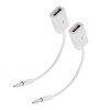 Unique Bargains 3.5mm Connector AUX Audio to USB 2.0 Cable Adapter Cord Car MP3 White 2 Pcs - 4 of 4