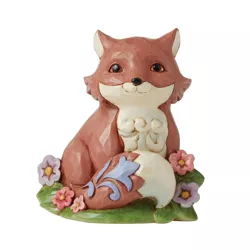 Jim Shore 3.75" Fox Firgurine Mini Flowers Animal  -  Decorative Figurines