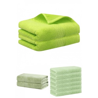 REGALWOVEN Absorbent Solid Bath Hand Face Cloths Cotton Towels 3 Piece Sets