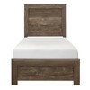 Twin Size Wooden Platform Bed with Headboard for Bedroom - 3 of 4