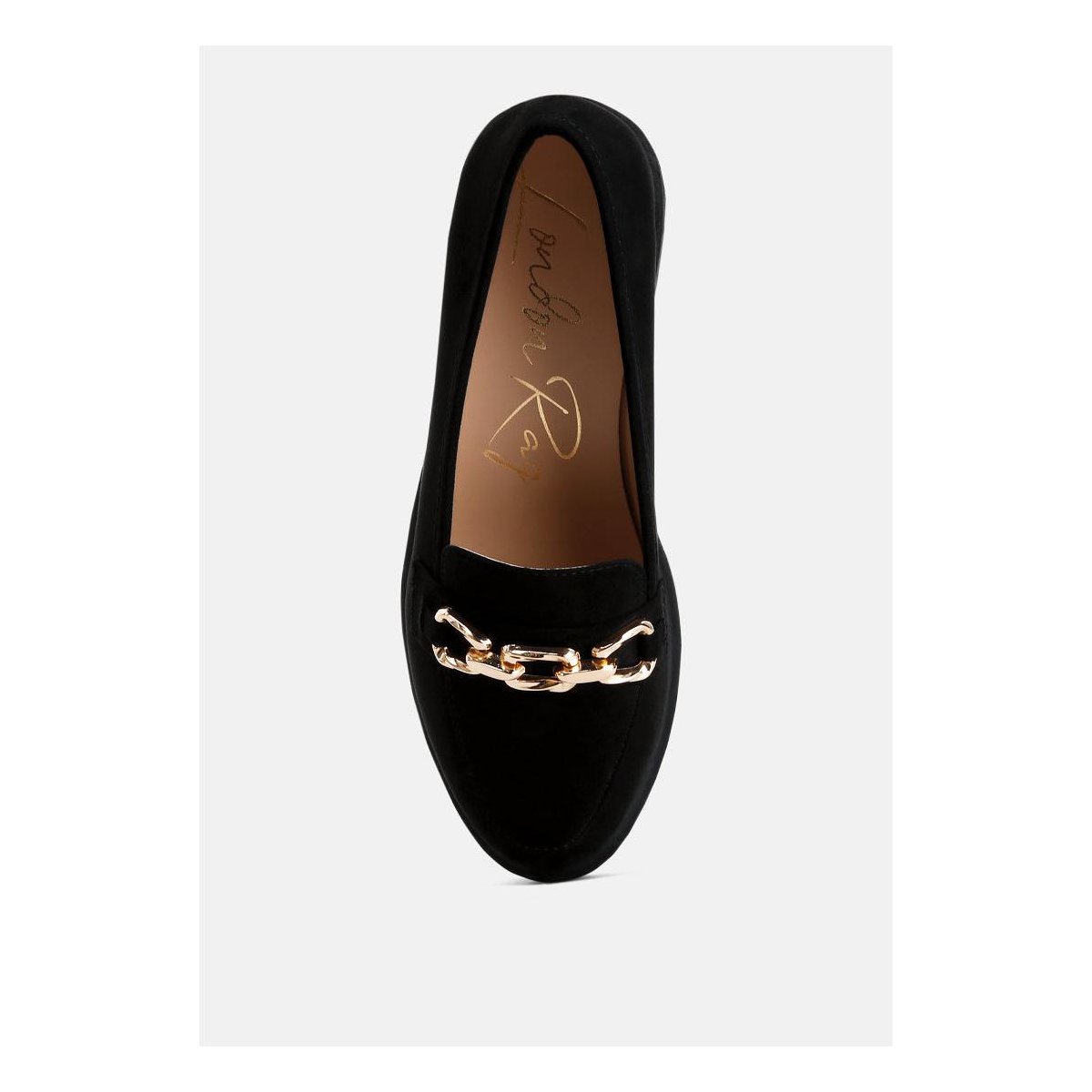 Женские туфли London Rag Womens Jacop Micro Suede Metal Chain Link Loafers 8 — фото 5