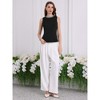 INSPIRE CHIC Women's Sleeveless Keyhole Crew Neck Beaded Decor Summer Casual Work Blouse - 2 of 4