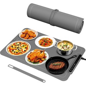ZAFRO Warming Mat for Food,3-Temp Electric Warmer (140/176/212°F), 250W Low Energy, Auto Shut-Off & Child Safety Lock, Portable Roll-Up Silicone - 1 of 4