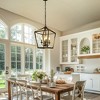 8 in. Black 4-Light Geometric Open Cage Pendant Chandelier, Dining Room and House Foyer Lighting - 4 of 4