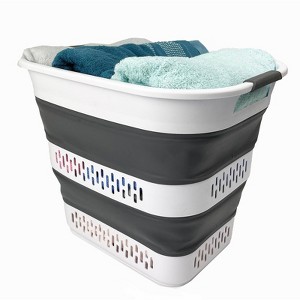SAMMART 40L (10.5 gallon) Collapsible Plastic Laundry Basket - 1 of 4
