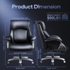 Vynxaria Big and Tall Office Chair 500lbs Heavy Duty Ergonomic Computer Chair, Extra Wide Seat (24W"×20D"), Bonded Leather - 4 of 4
