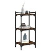 vidaXL 3-Tier Smoked Oak Bookcase - Engineered Wood Bookshelf - Home Decorative Organizer with Adjustable Feet and Reinforced Metal Frame for Any Room - 3 of 4