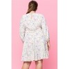 Slickblue Printed Swing Mini Dress for Women - Bold Abstract Design, Plus Size, Baby Pink/White, 1XL-3XL - 4 of 4
