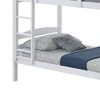 Royal Hampton Twin Bunk Bed, Convenient Ladder, Arch Slat Design, White Solid Wood - 4 of 4