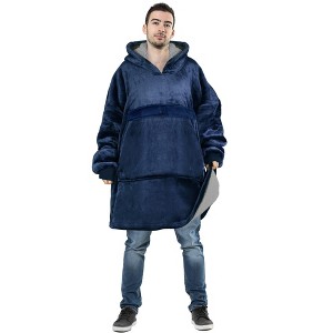 Tirrinia Oversized Hoodie Blanket Sweatshirt, Reversible Wearable Blankets for Adults, Warm Gift - 1 of 4