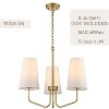 Claxy 3-light Vintage Gold Pendant Light Fixture with Fabric Shade for Bedroom - 3 of 4