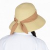 Anna-Kaci Women's Woven Floppy Sun Hat with Wide Ribbon Knot Detail and Curved Brim - 2 of 4